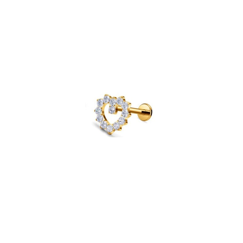 PVD Gold Heart Top Threaded