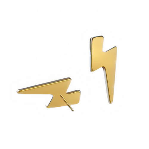 PVD Gold Lightning Bolt Top Press Fit