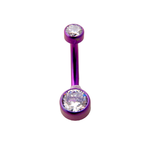 Double Bezel CZ Navel Anodized (Small)