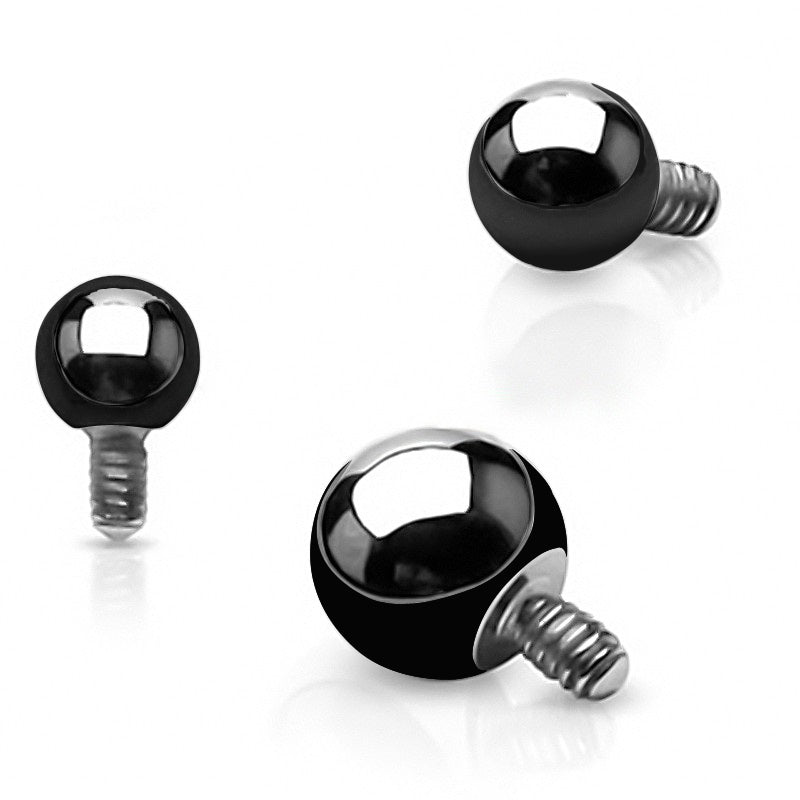 Ball Top PVD Black Threaded