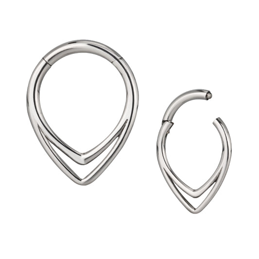 V Shape Double Line Hinged Ring