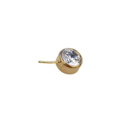 PVD Gold Front Facing CZ Bezel Press Fit
