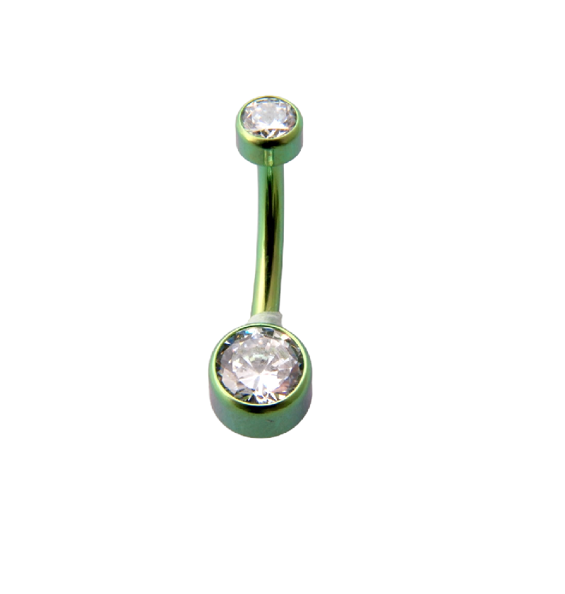 Double Bezel CZ Navel Anodized (Small)